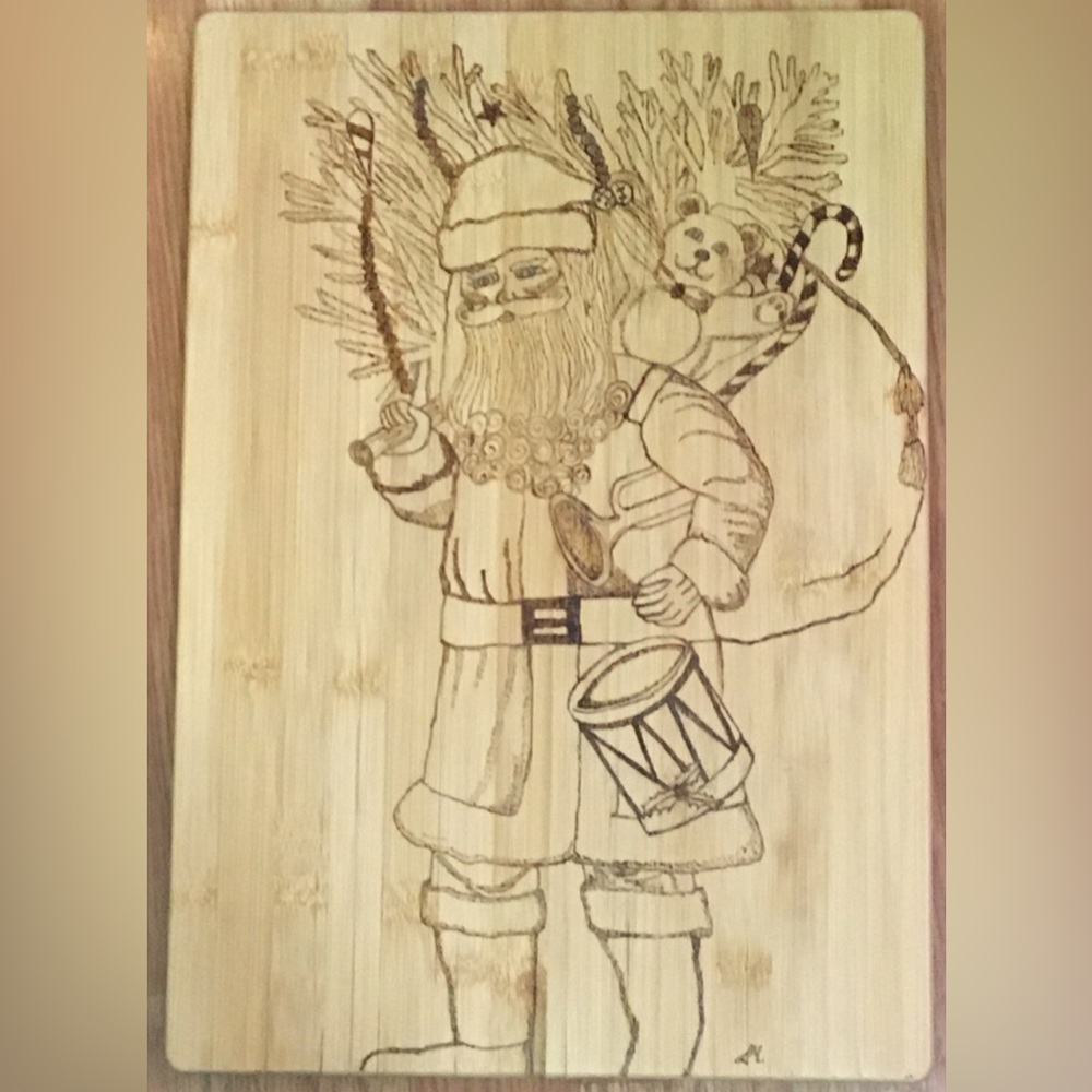 Wooden Santa Claus Engraved Cutting Board